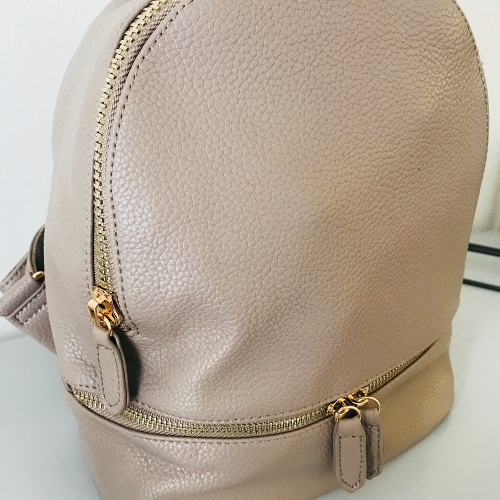 Mini Contemporary Vegan Leather Backpack - Taupe - Picture 4 of 6